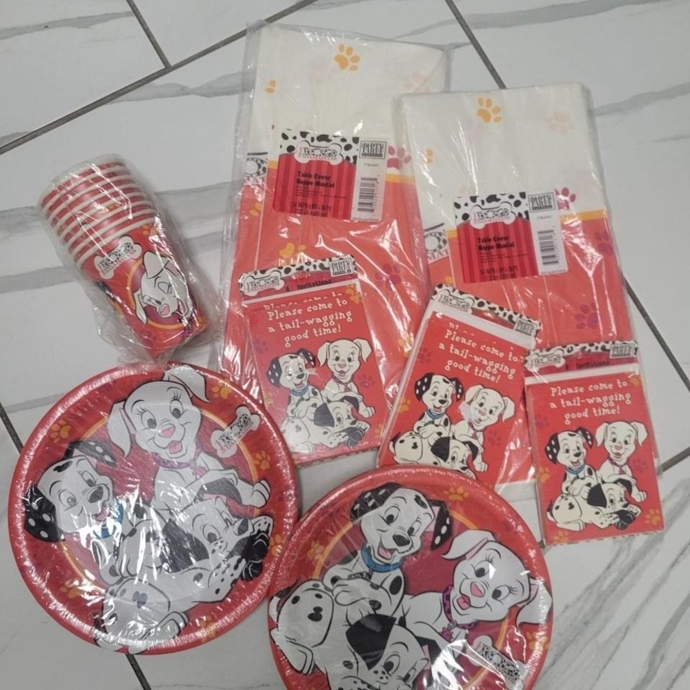 Vintage Disney 101 Dalmatians party pack of birthday supplies 90s y2k